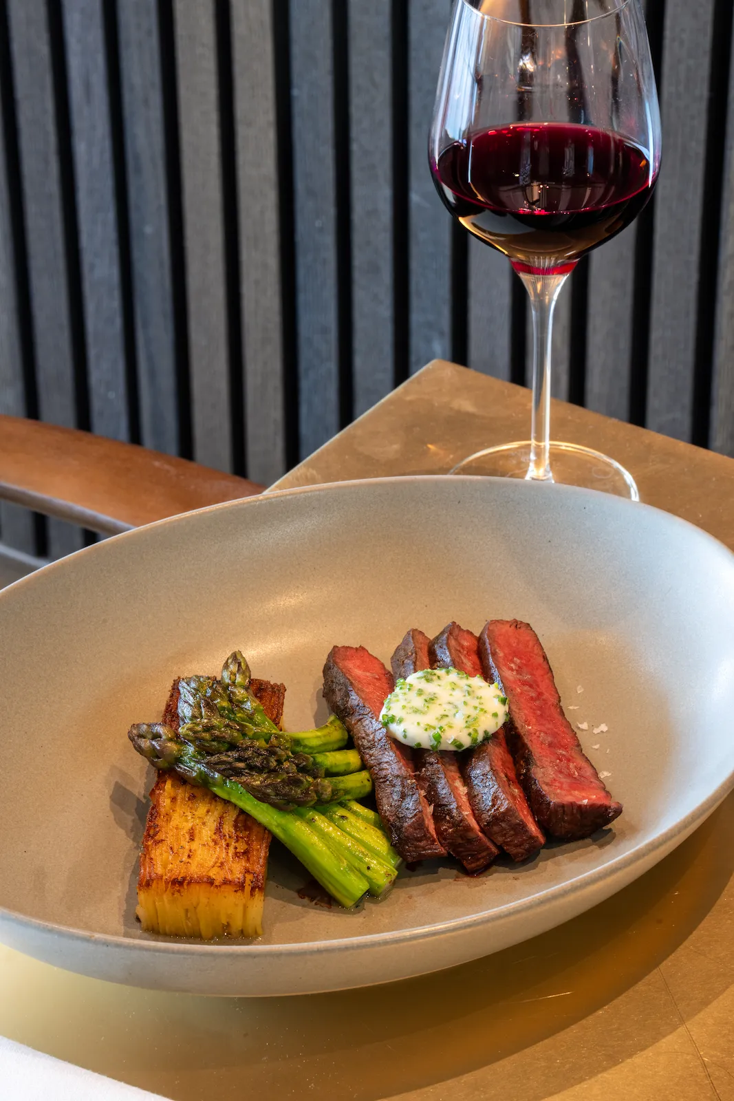 Flat iron steak from the Timbers dinner menu in Ketchum, Idaho